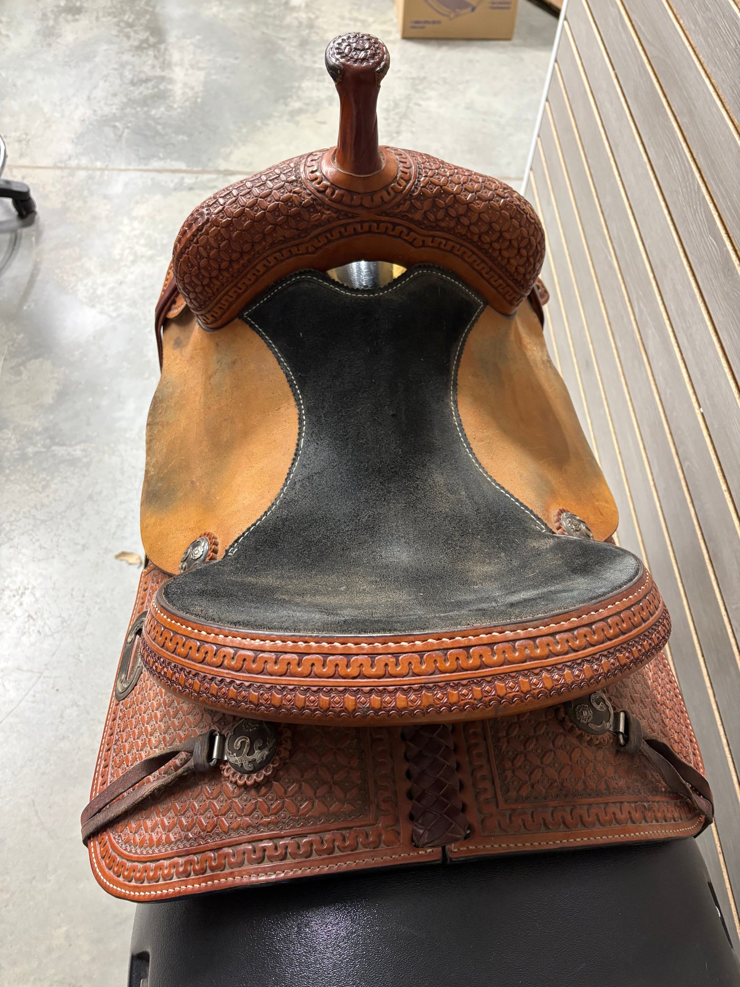 Used 15" Lazy "L" by Larry Coats Barrel Saddle