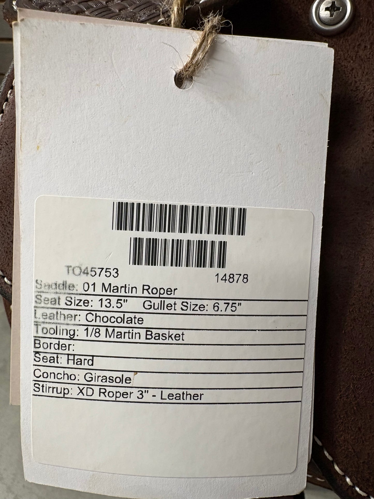 Martin 13.5" Team Roper Saddle #14878
