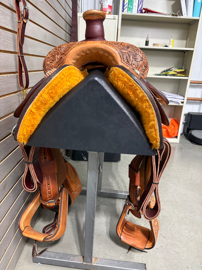 Trent Ward 14" Platinum Calf Rope Saddle