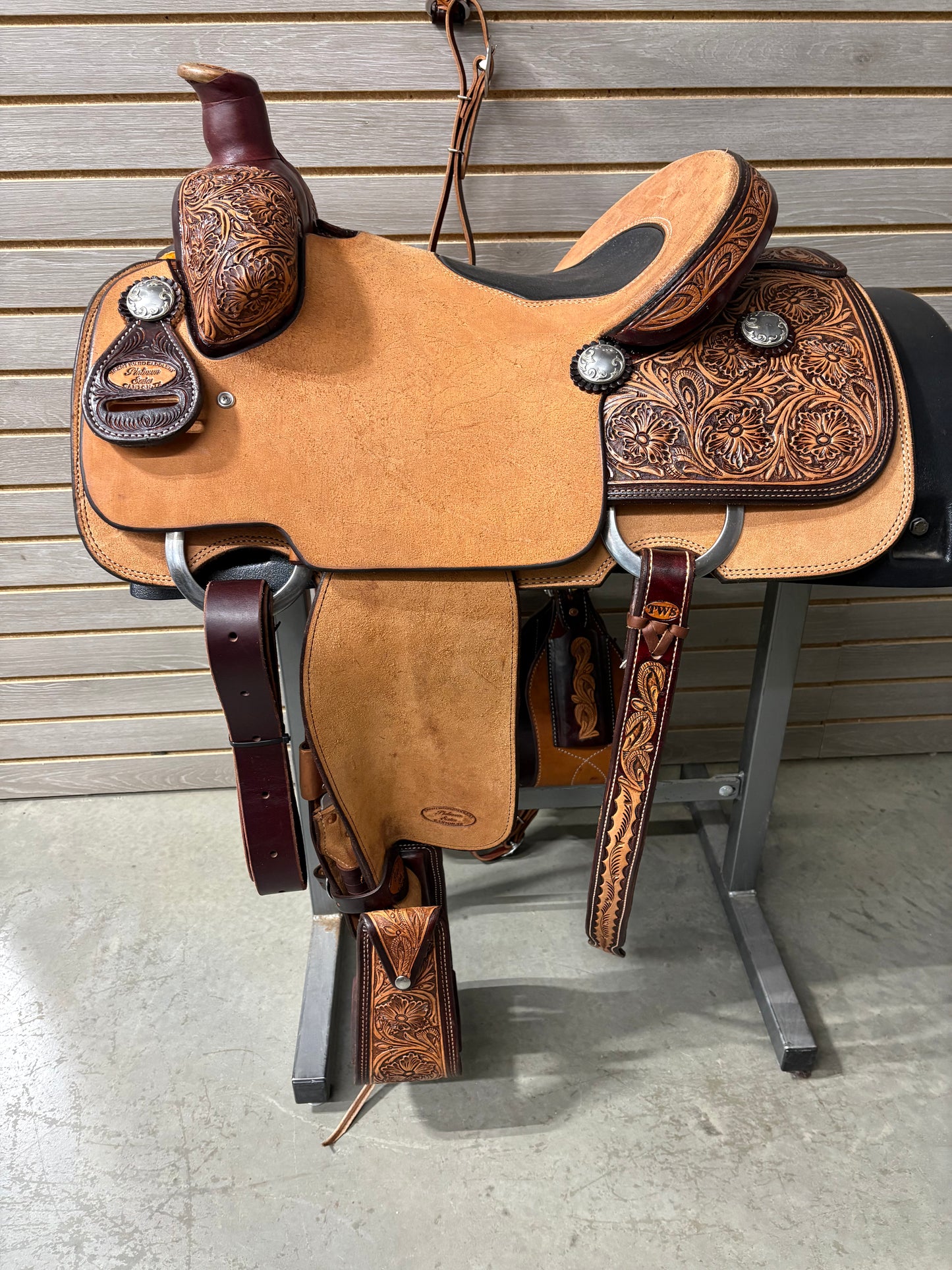 Trent Ward 14.5" Platinum Calf Rope Saddle