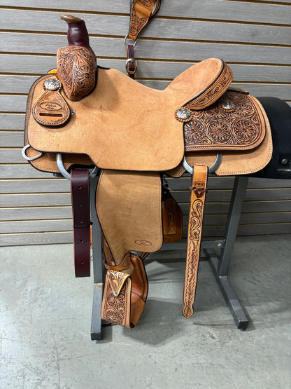 Trent Ward 14.5" Platinum Calf Rope Saddle