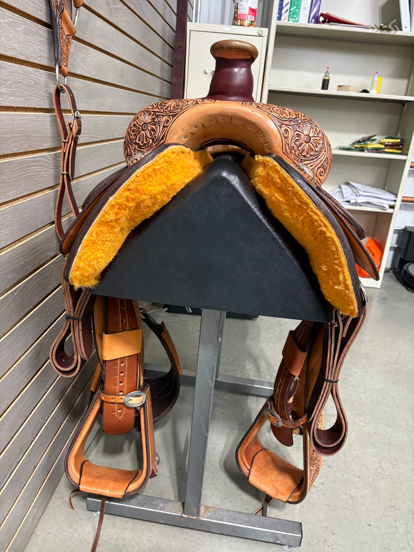 Trent Ward 14.5" Platinum Calf Rope Saddle