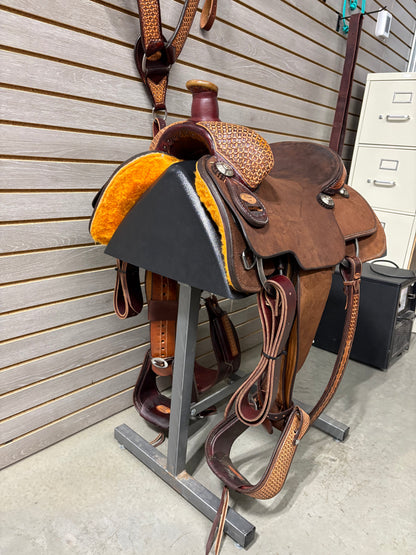 Trent Ward 14" Platinum Calf Rope Saddle