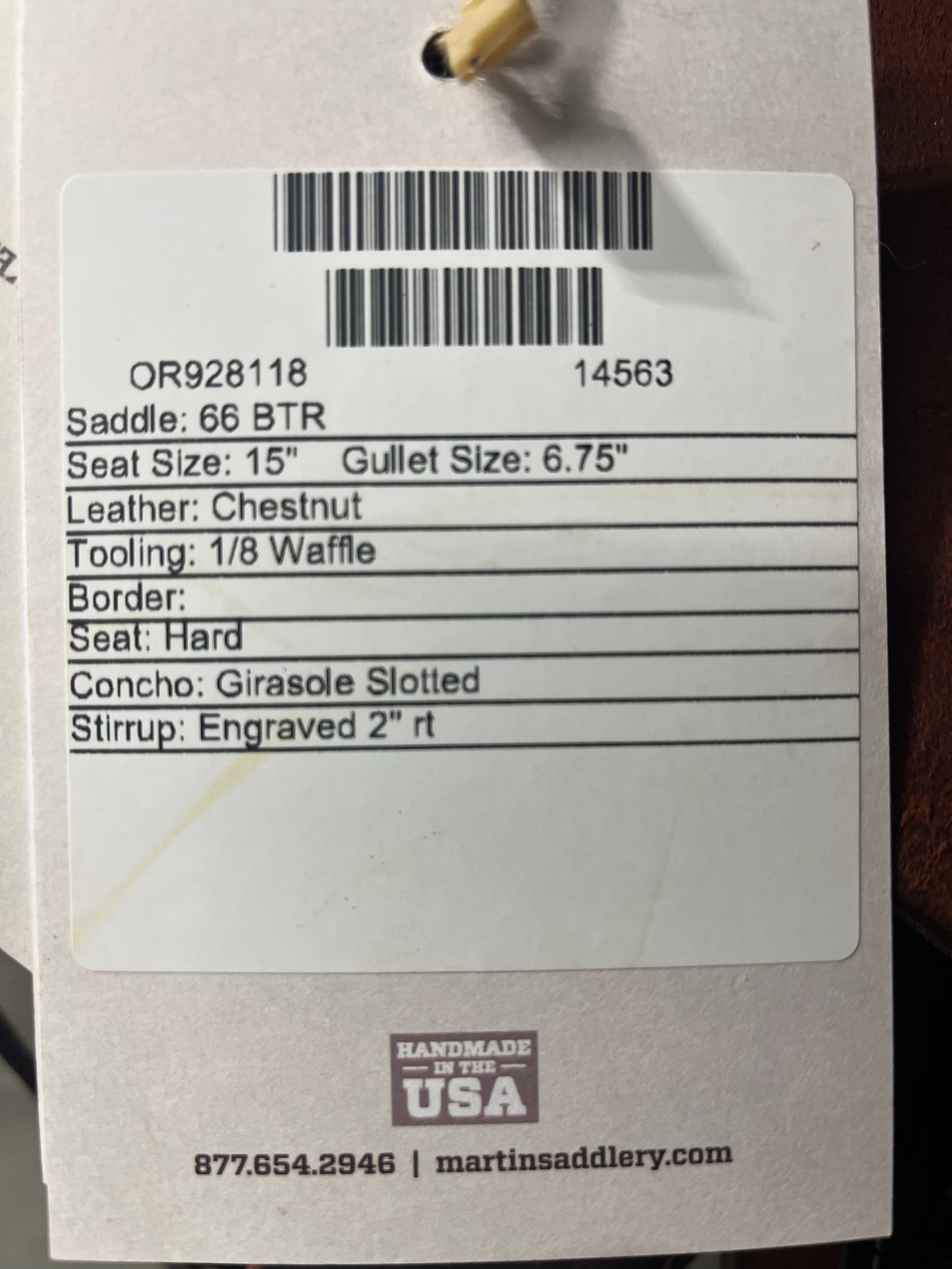 Martin BTR 15" Barrel Saddle #14563