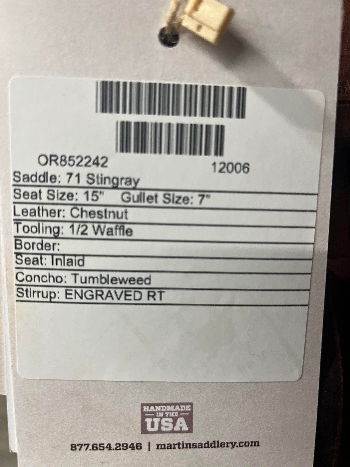 Martin Stingray 15" Barrel Saddle #12006