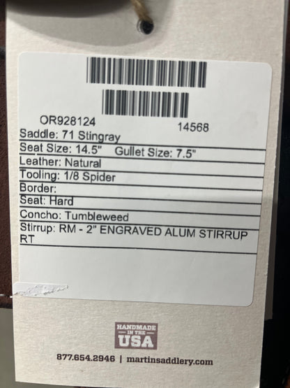 Martin Stingray 14.5" Barrel Saddle #14568