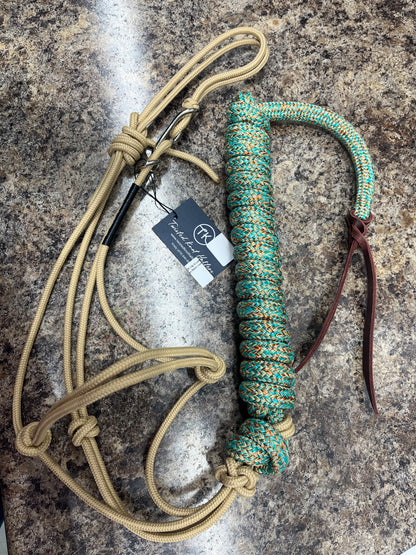 Twisted Knot Halters Rope Halter w/ Easy Off Clip & Lead