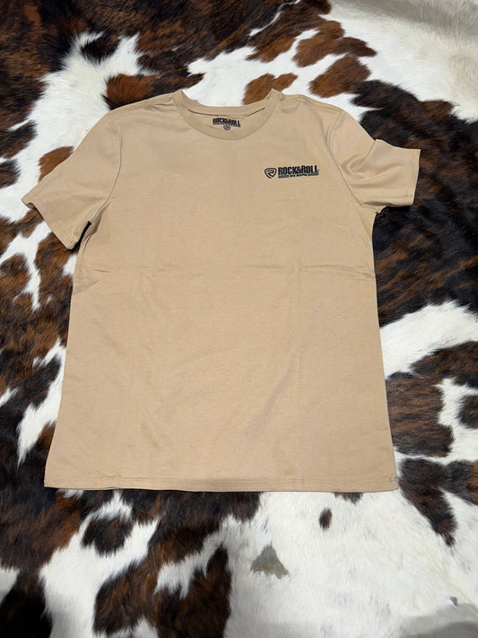 Rock & Roll Men's Tan Bronc Rider Graphic T-Shirt