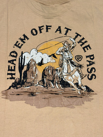 Rock & Roll Men's Tan Bronc Rider Graphic T-Shirt