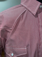 Load image into Gallery viewer, Panhandle Men&#39;s Dark Dusty Rose Pin Stripe Western Shirt
