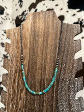 Load image into Gallery viewer, 18&quot; Link Chain Necklace with Navajo Pearl &amp; Kingman Turquoise
