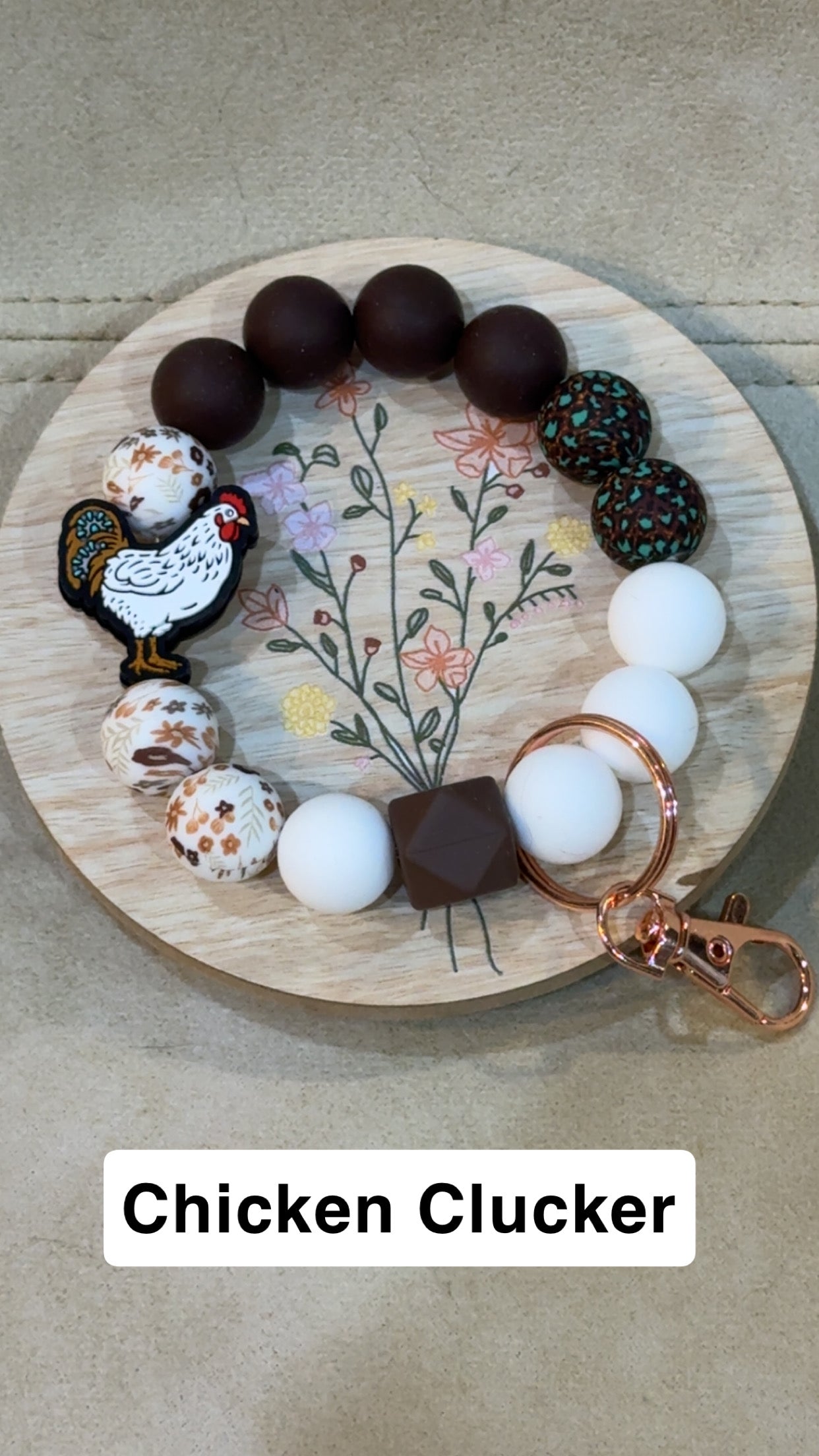 Silicone Bead Wristlet Keychain