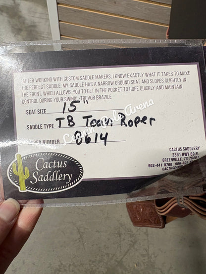 Cactus Trevor Brazile Relentless 15" Team Roper Saddle #8614