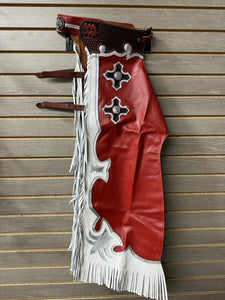 Jerry Beagley Regular Youth Rodeo Chaps/Chinks - Red & White