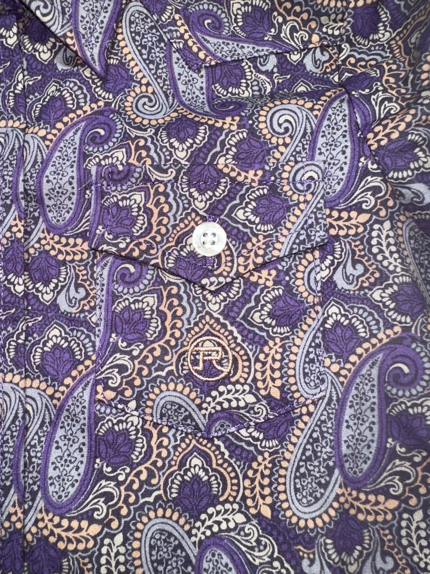 Roper Girl's Purple Paisley Western Shirt