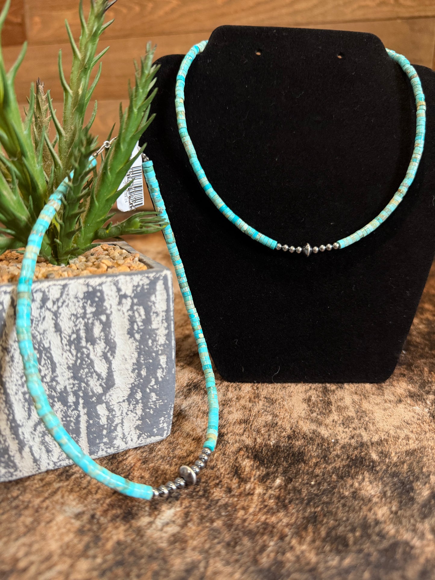Sterling Silver Pearls with Variscite Turquoise Choker