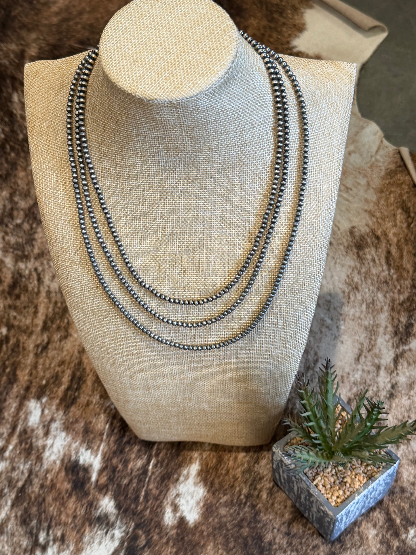 4mm Sterling Silver Navajo Pearls