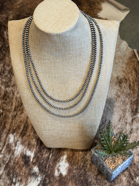 4mm Sterling Silver Navajo Pearls