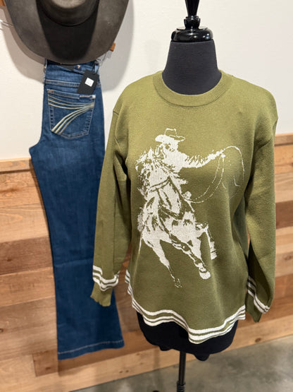 RCC Women's Olive Wild West Sweater