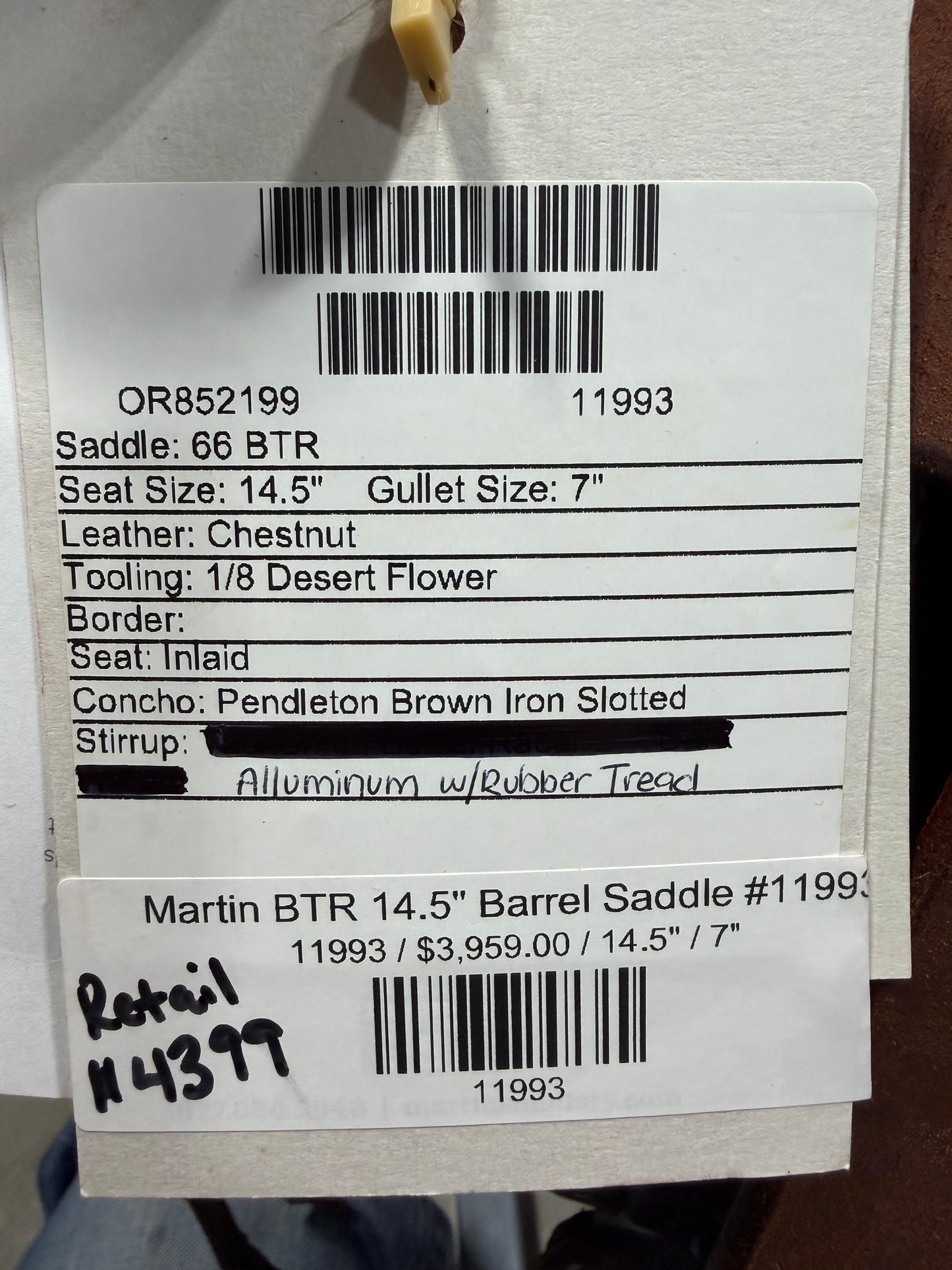 Martin BTR 14.5" Barrel Saddle #11993