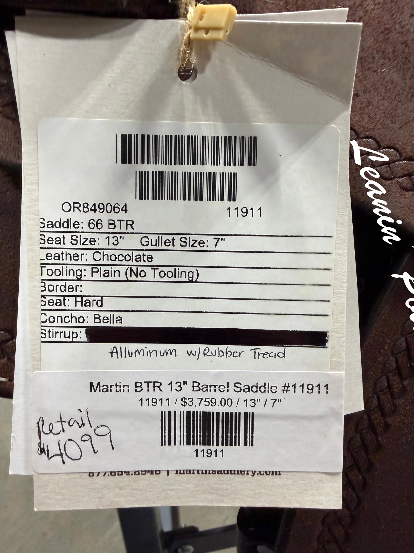 Martin BTR 13" Barrel Saddle #11911