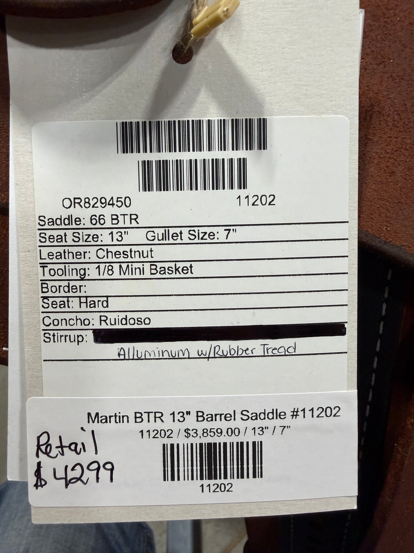 Martin BTR 13" Barrel Saddle #11202
