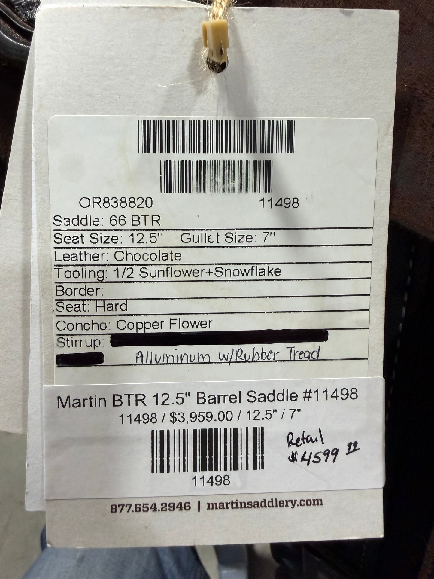 Martin BTR 12.5" Barrel Saddle #11498