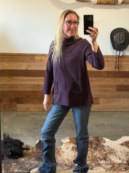Trisha Tyler Women's Eggplant Tunic Sweater