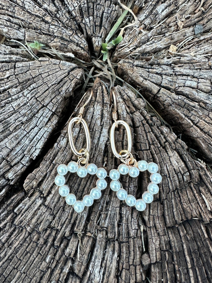 J.Forks Pearl Heart Earrings