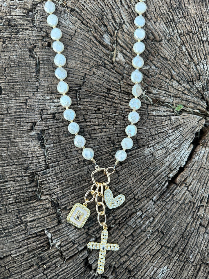 J.Forks "Charm It" Pearl Charm Necklace