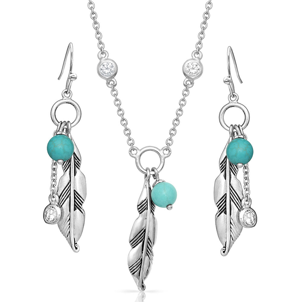 Montana Silversmith Charming Feather & Turquoise Jewelry Set