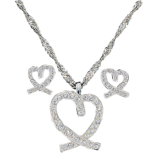 Montana Silversmith A Caring Heart in Clear Rhinestones Jewelry Set