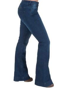 Cowgirl Tuff Women's Just Tuff Dark Medium-Wash Trouser Jean
