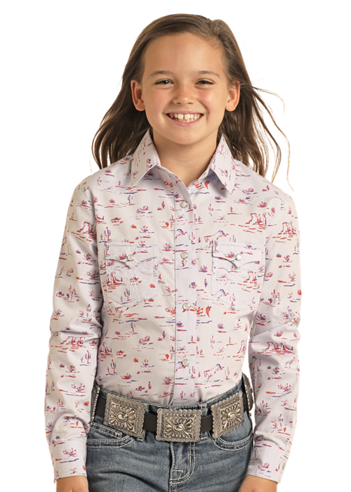 Panhandle Girl's Lilac Sunset Fun Western Shirt