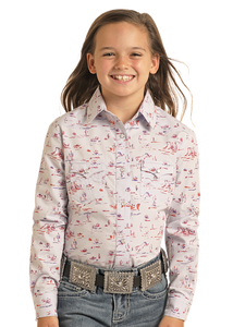 Panhandle Girl's Lilac Sunset Fun Western Shirt