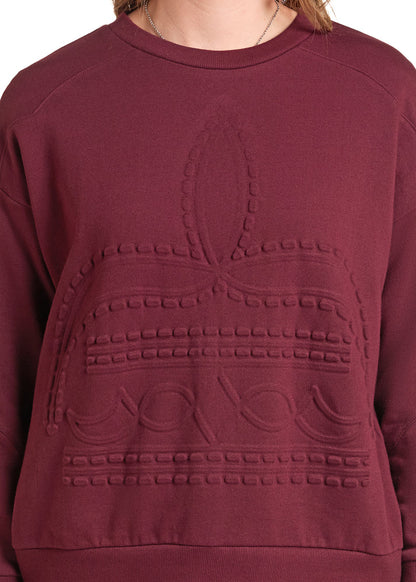 Panhandle Women's Wine Boot Stitch Sweater