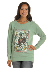 Load image into Gallery viewer, Panhandle Women&#39;s Turquoise Ribbed Bronco Pullover
