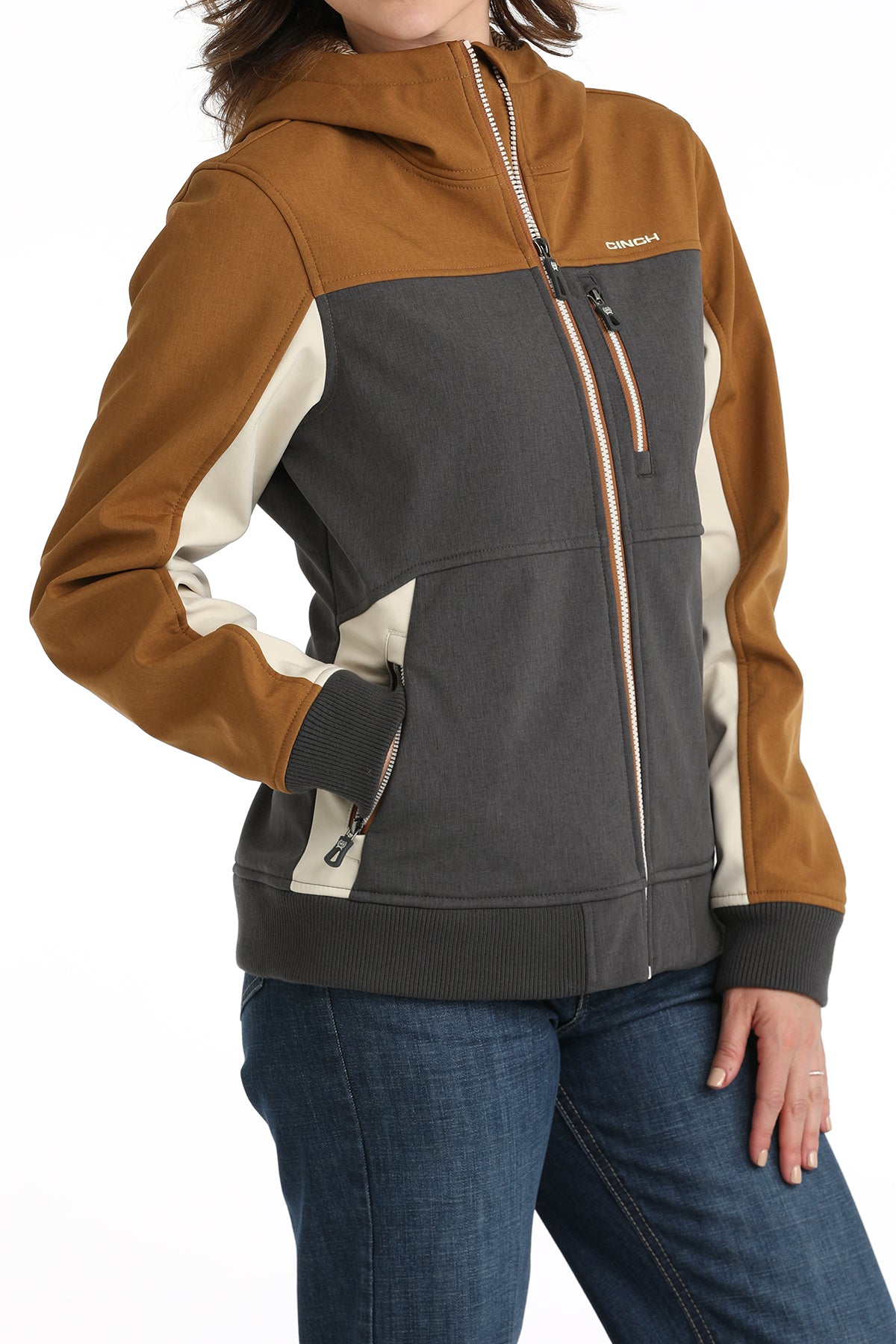 Cinch Women's Golden Brown & Gray Bonded Jacket