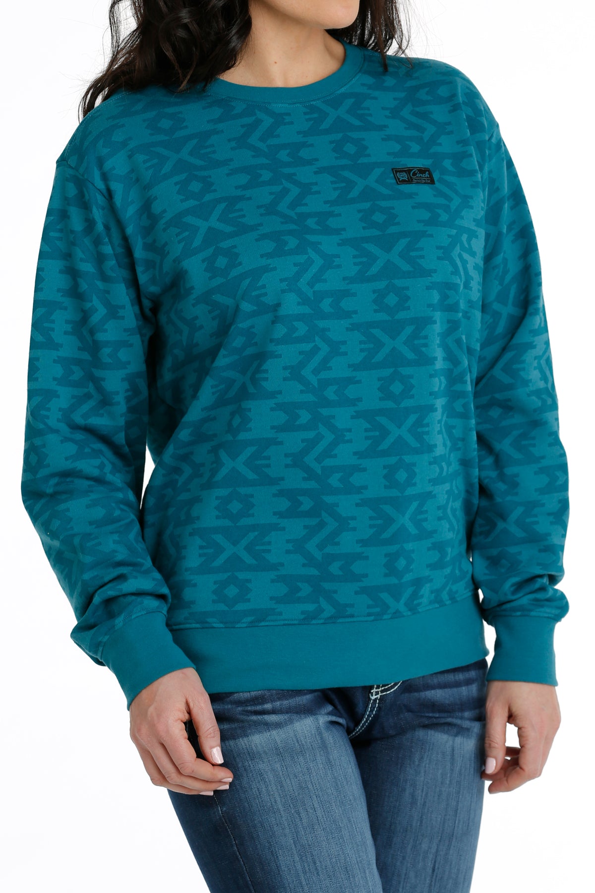 Cinch Women's Teal Aztec Pullover