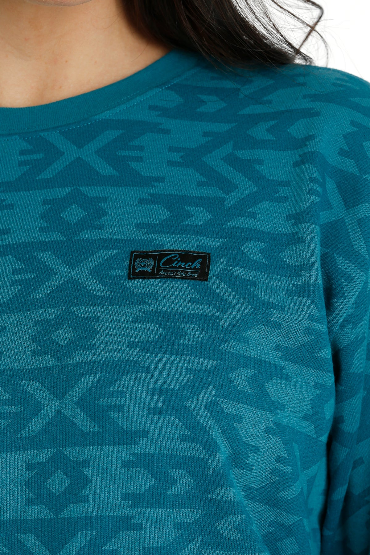 Cinch Women's Teal Aztec Pullover