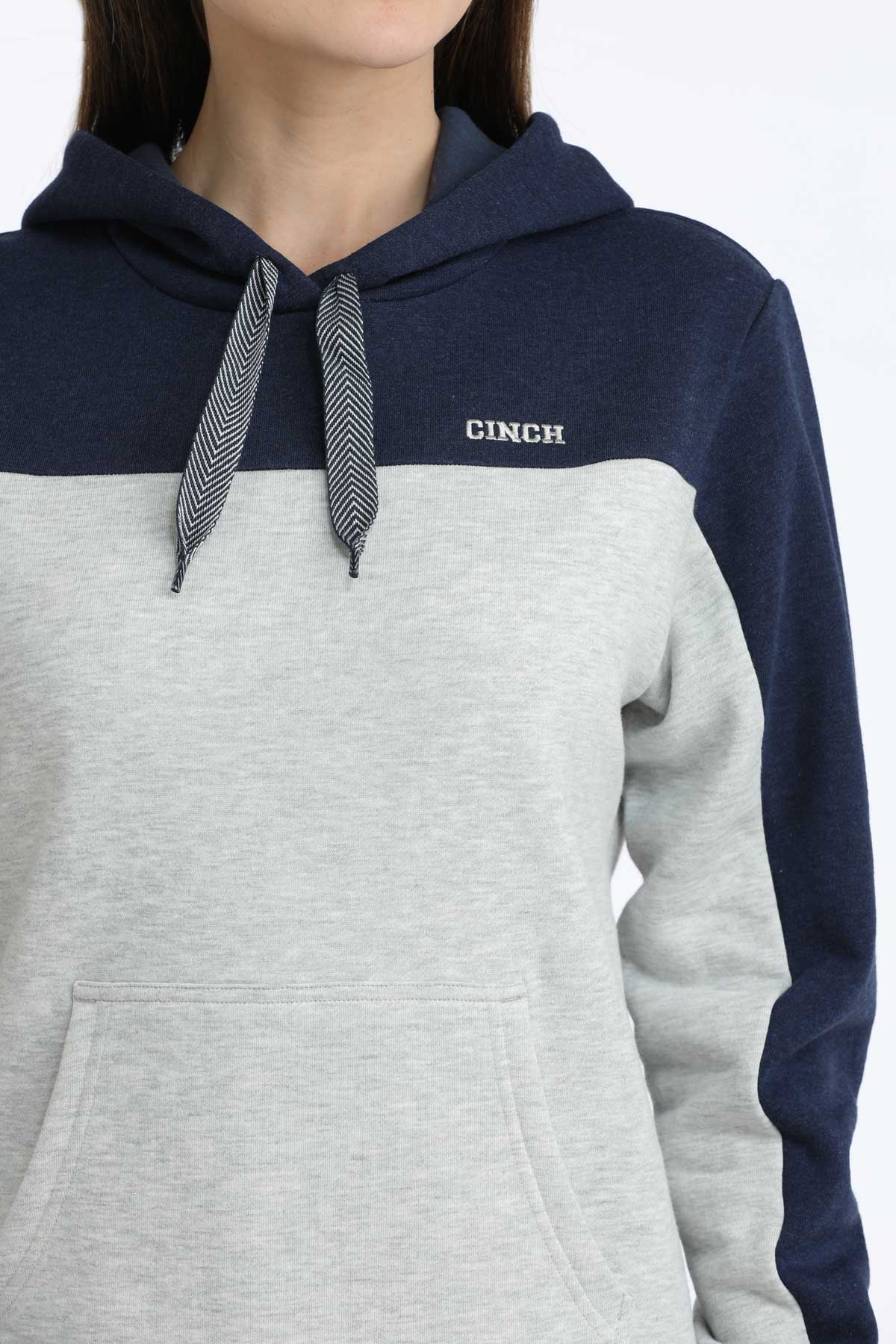 Cinch Women's Navy & Grey Color Block Hoodie