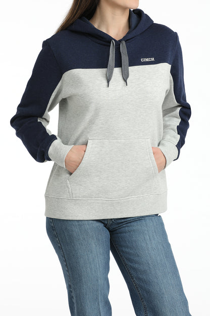 Cinch Women's Navy & Grey Color Block Hoodie