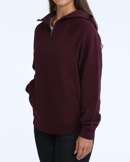 Cinch Women's Purple 1/4 Zip Hoodie
