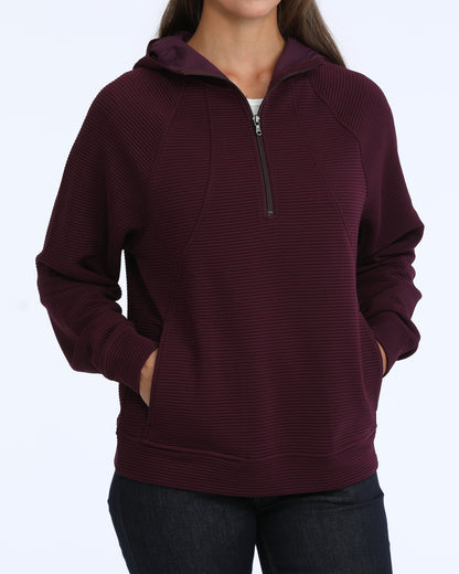 Cinch Women's Purple 1/4 Zip Hoodie
