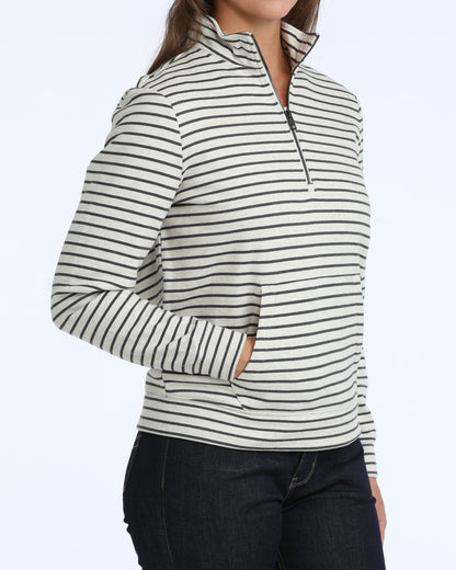 Cinch Women's Forged Iron Stripe 1/4 Zip Pullover