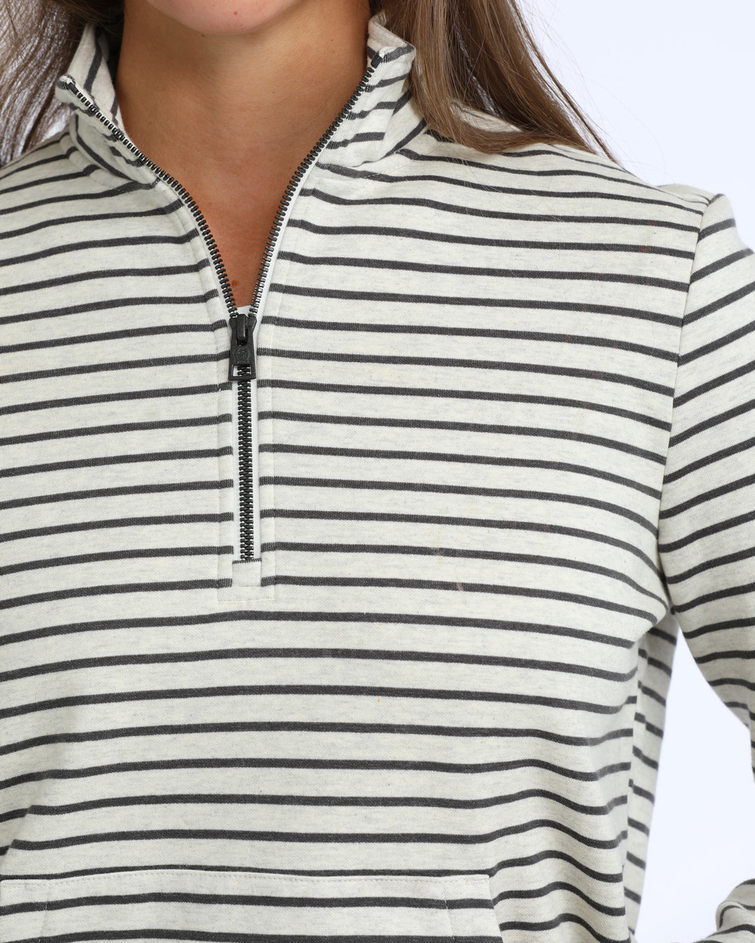 Cinch Women's Forged Iron Stripe 1/4 Zip Pullover