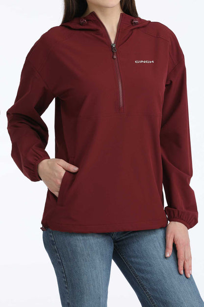 Cinch Women's Burgundy ½ Zip Windbreaker