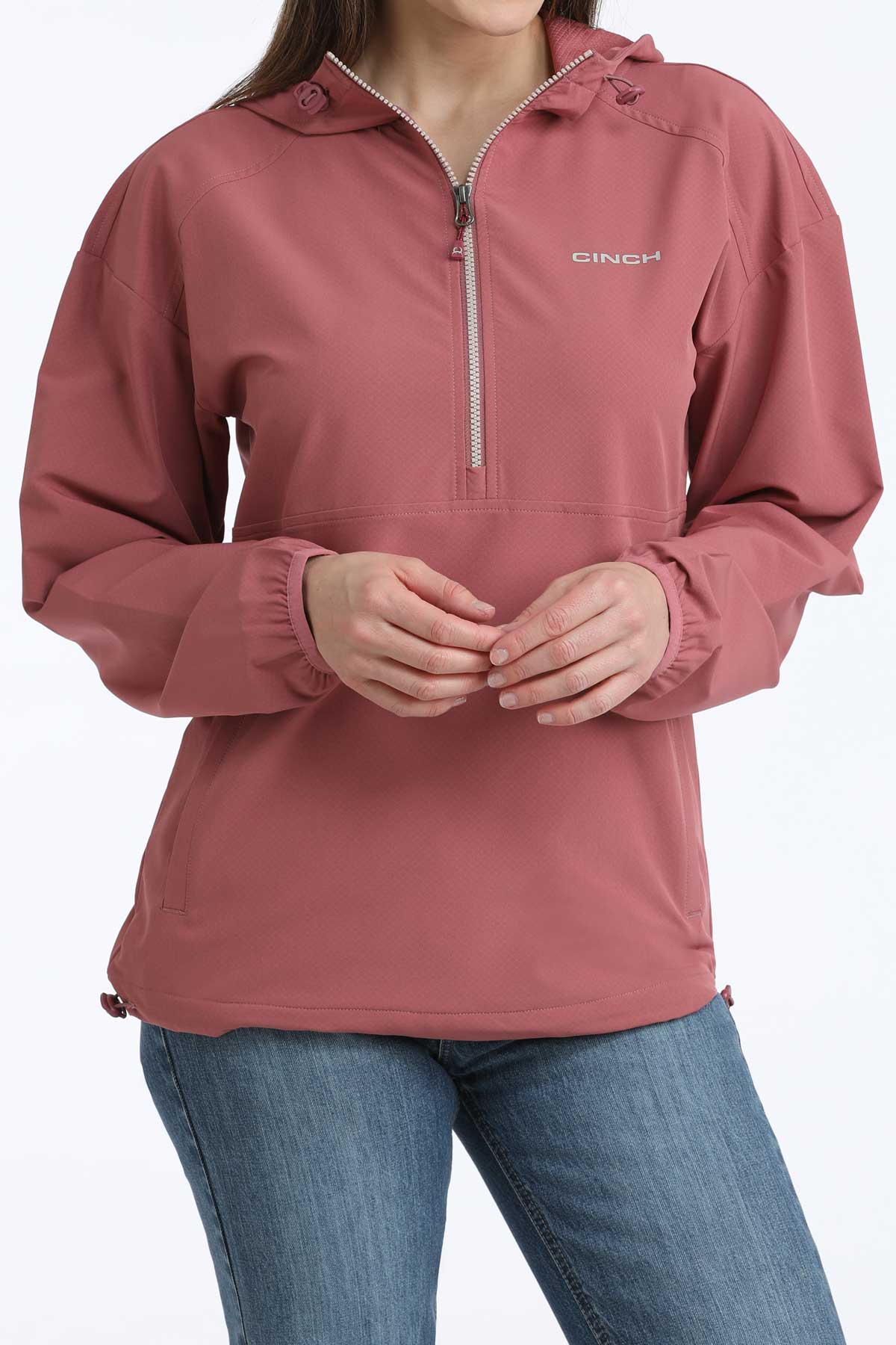 Cinch Women's Pink ½ Zip Windbreaker