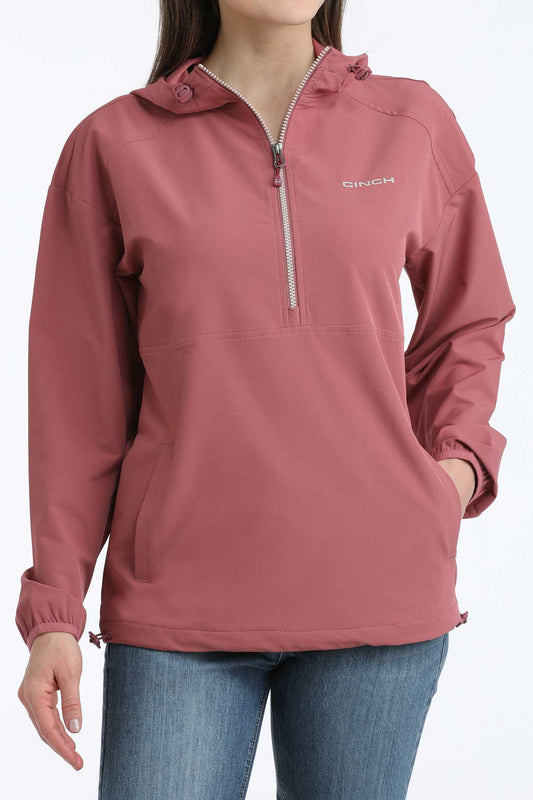 Cinch Women's Pink ½ Zip Windbreaker