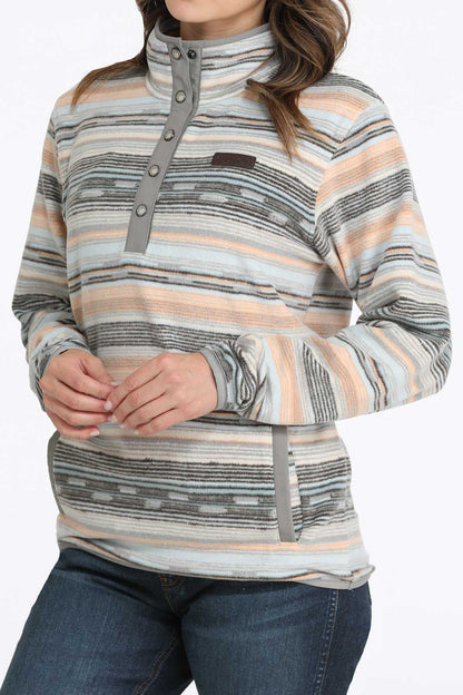 Cinch Women's Multi Stripe Polar Fleece Pullover